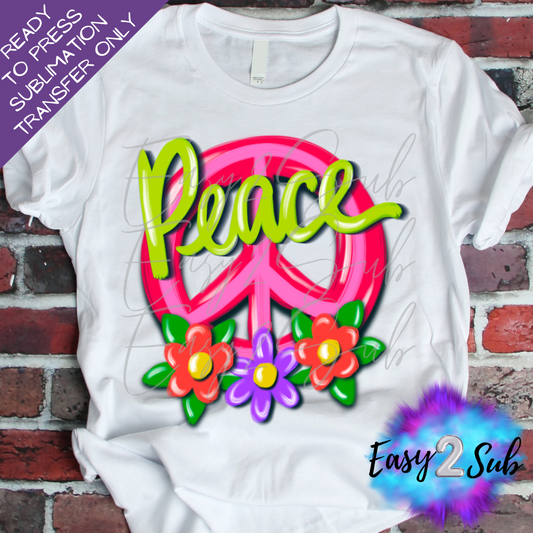 Peace Sublimation Transfer Print, Ready To Press Sublimation Transfer, Image transfer, T-Shirt Transfer Sheet