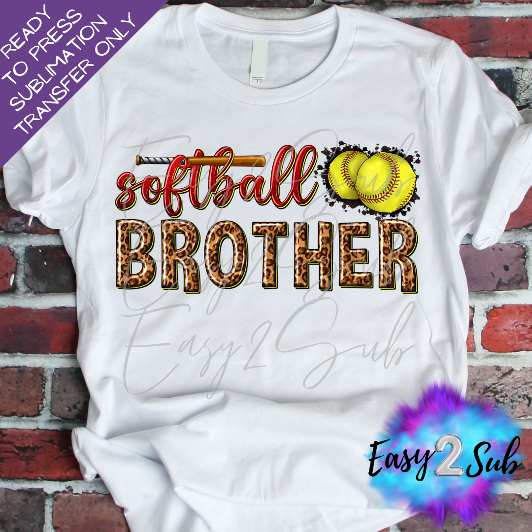 Softball Brother Sublimation Transfer Print, Ready To Press Sublimation Transfer, Image transfer, T-Shirt Transfer Sheet