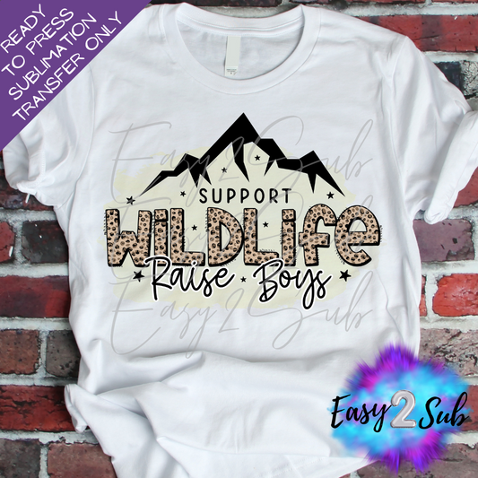 Support WildLife Raise Boys Sublimation Transfer Print, Ready To Press Sublimation Transfer, Image transfer, T-Shirt Transfer Sheet