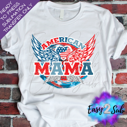 American Mama Set Sublimation Transfer Print, Ready To Press Sublimation Transfer, Image transfer, T-Shirt Transfer Sheet