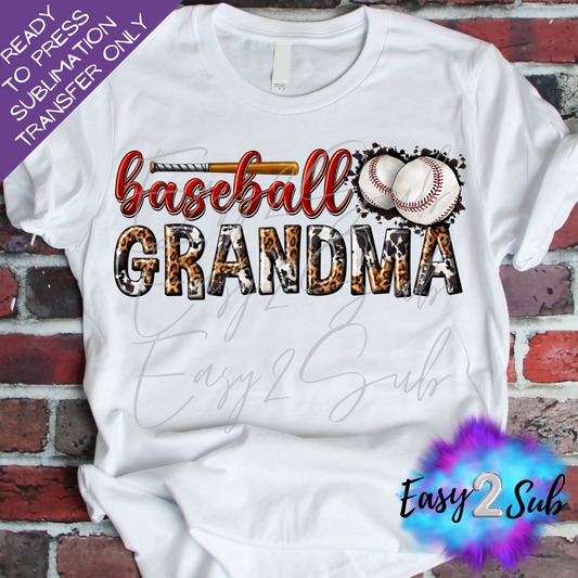 Baseball Grandma 2 Sublimation Transfer Print, Ready To Press Sublimation Transfer, Image transfer, T-Shirt Transfer Sheet