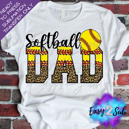 Softball Dad Sublimation Transfer Print, Ready To Press Sublimation Transfer, Image transfer, T-Shirt Transfer Sheet