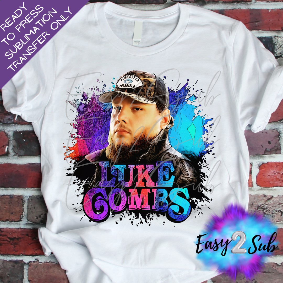 Luke Combs Sublimation Transfer Print, Ready To Press Sublimation Transfer, Image transfer, T-Shirt Transfer Sheet