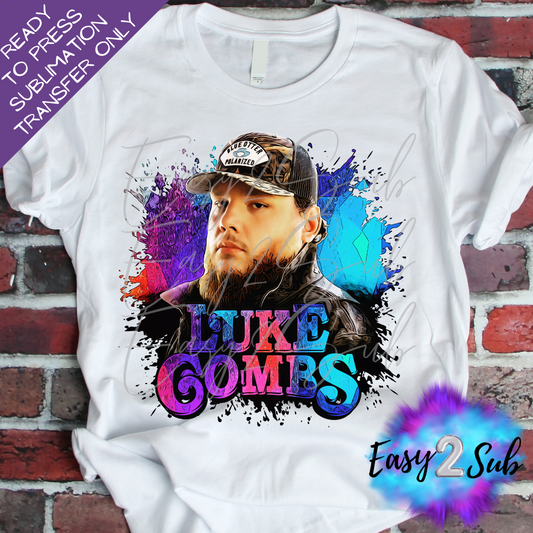 Luke Combs Sublimation Transfer Print, Ready To Press Sublimation Transfer, Image transfer, T-Shirt Transfer Sheet