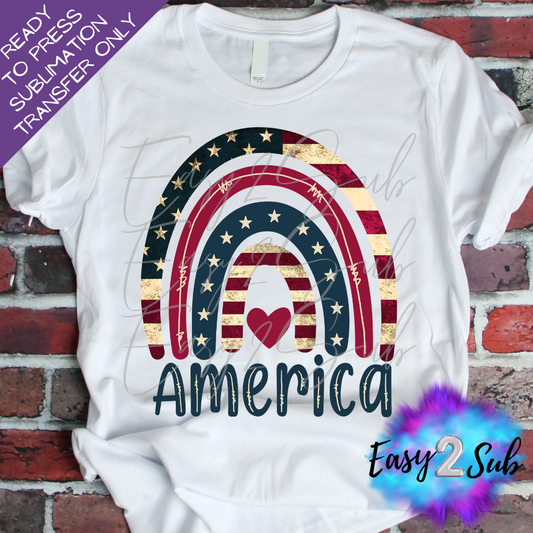 America Rainbow Sublimation Transfer Print, Ready To Press Sublimation Transfer, Image transfer, T-Shirt Transfer Sheet