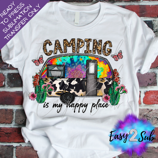 Camping is my Happy Place 2 Sublimation Transfer, Image transfer, T-Shirt Transfer Sheet