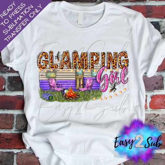 Glamping Girl Sublimation Transfer Print, Ready To Press Sublimation Transfer, Image transfer, T-Shirt Transfer Sheet