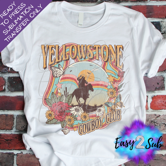 Yellowstone Cowboy Club Vintage Sublimation Transfer Print, Ready To Press Sublimation Transfer, Image transfer, T-Shirt Transfer Sheet