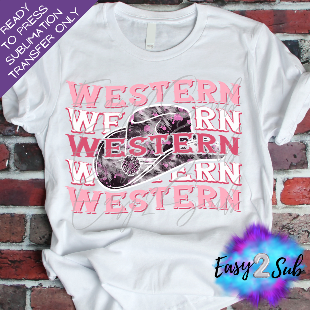 Western Pink Sublimation Transfer Print, Ready To Press Sublimation Transfer, Image transfer, T-Shirt Transfer Sheet