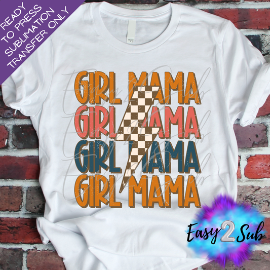 Girl Mama Retro Sublimation Transfer Print, Ready To Press Sublimation Transfer, Image transfer, T-Shirt Transfer Sheet