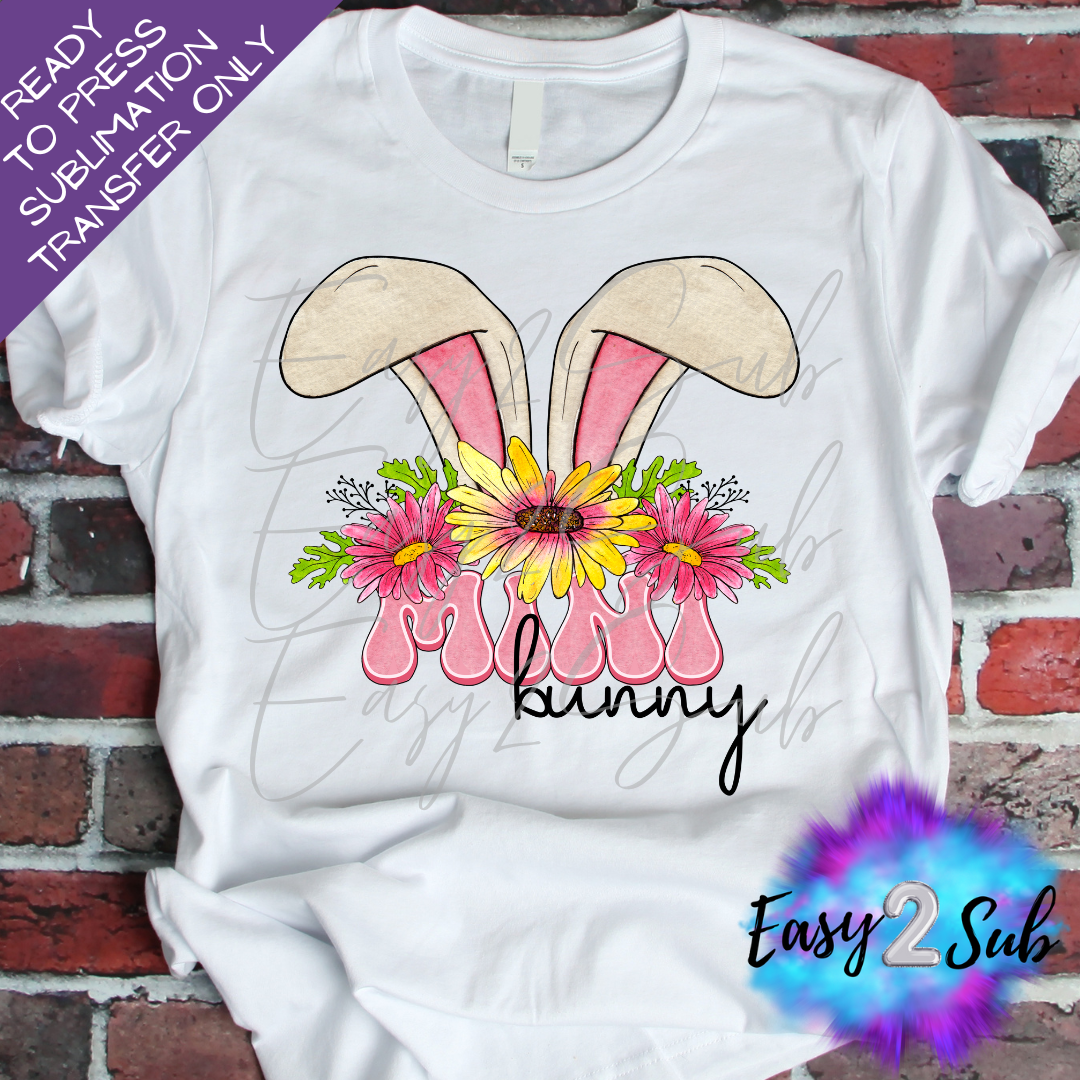 Mini Bunny Sublimation Transfer Print, Ready To Press Sublimation Transfer, Image transfer, T-Shirt Transfer Sheet