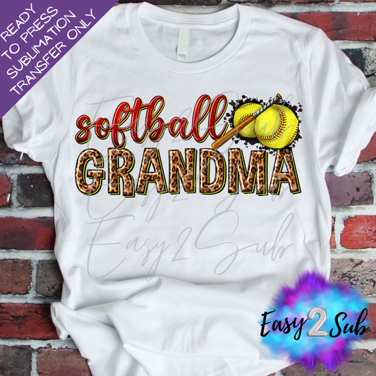 Softball Grandma Sublimation Transfer Print, Ready To Press Sublimation Transfer, Image transfer, T-Shirt Transfer Sheet