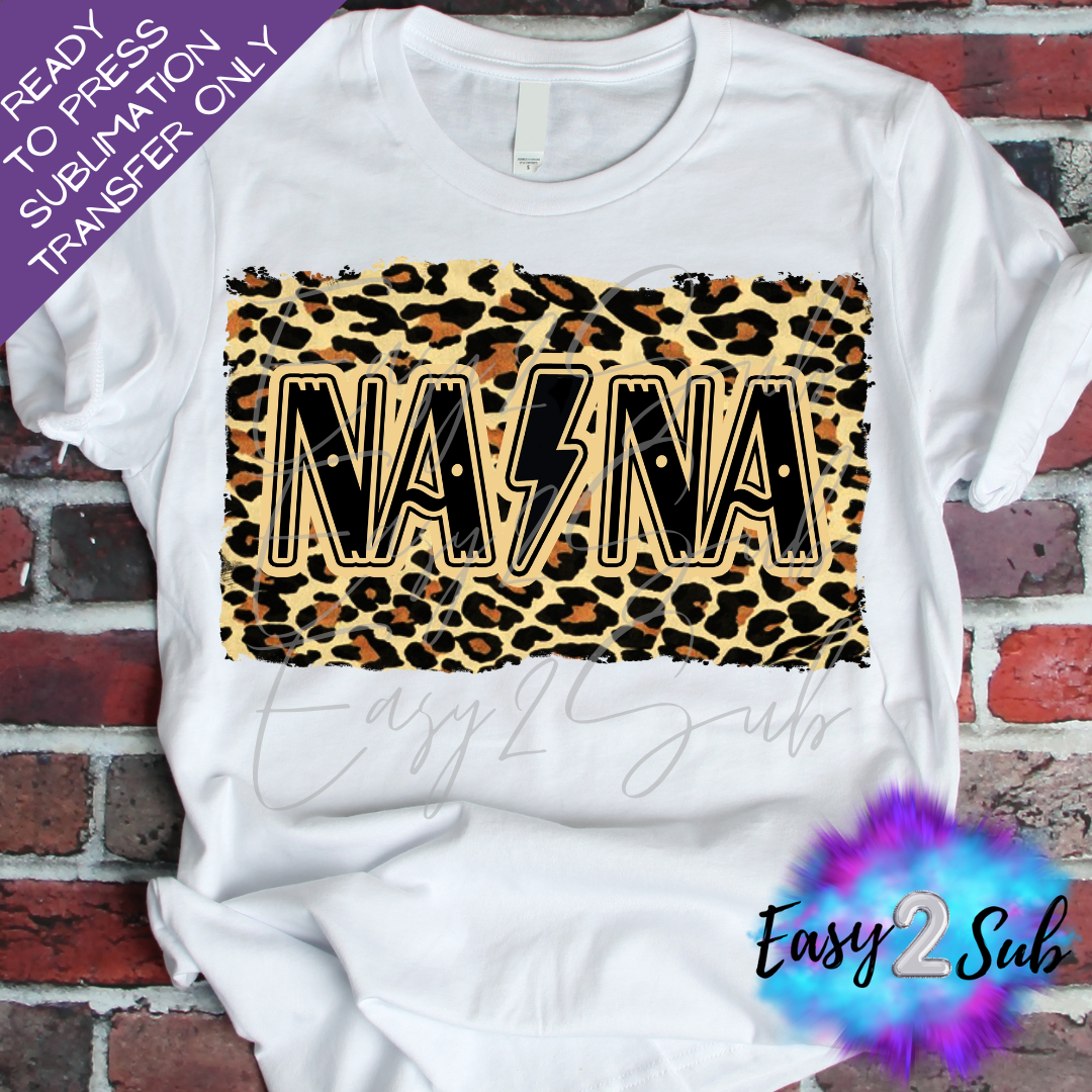 Nana Leopard Rockstar Sublimation Transfer Print, Ready To Press Sublimation Transfer, Image transfer, T-Shirt Transfer Sheet