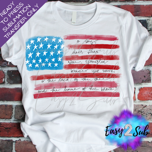 American Flag Sublimation Transfer Print, Ready To Press Sublimation Transfer, Image transfer, T-Shirt Transfer Sheet