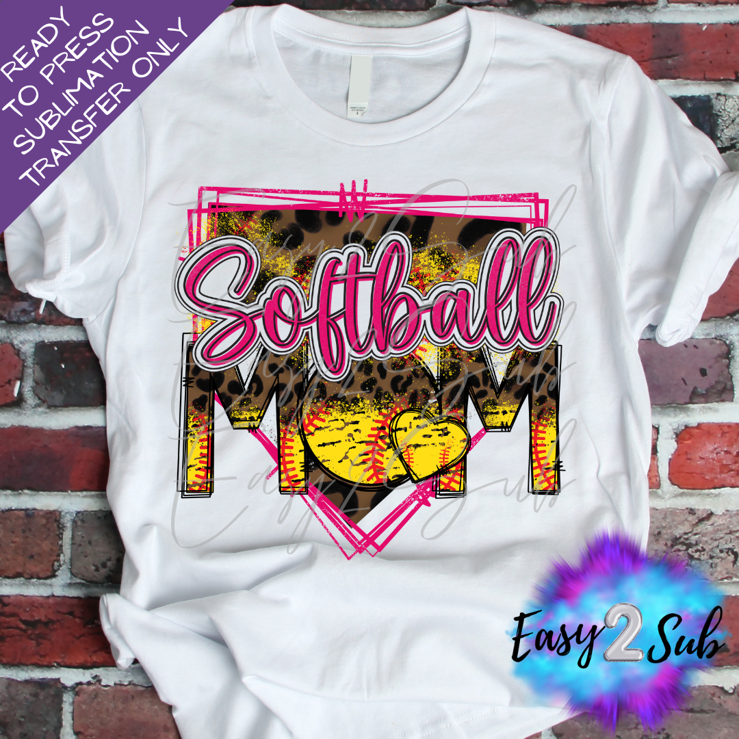 Softball Mom Sublimation Transfer Print, Ready To Press Sublimation Transfer, Image transfer, T-Shirt Transfer Sheet