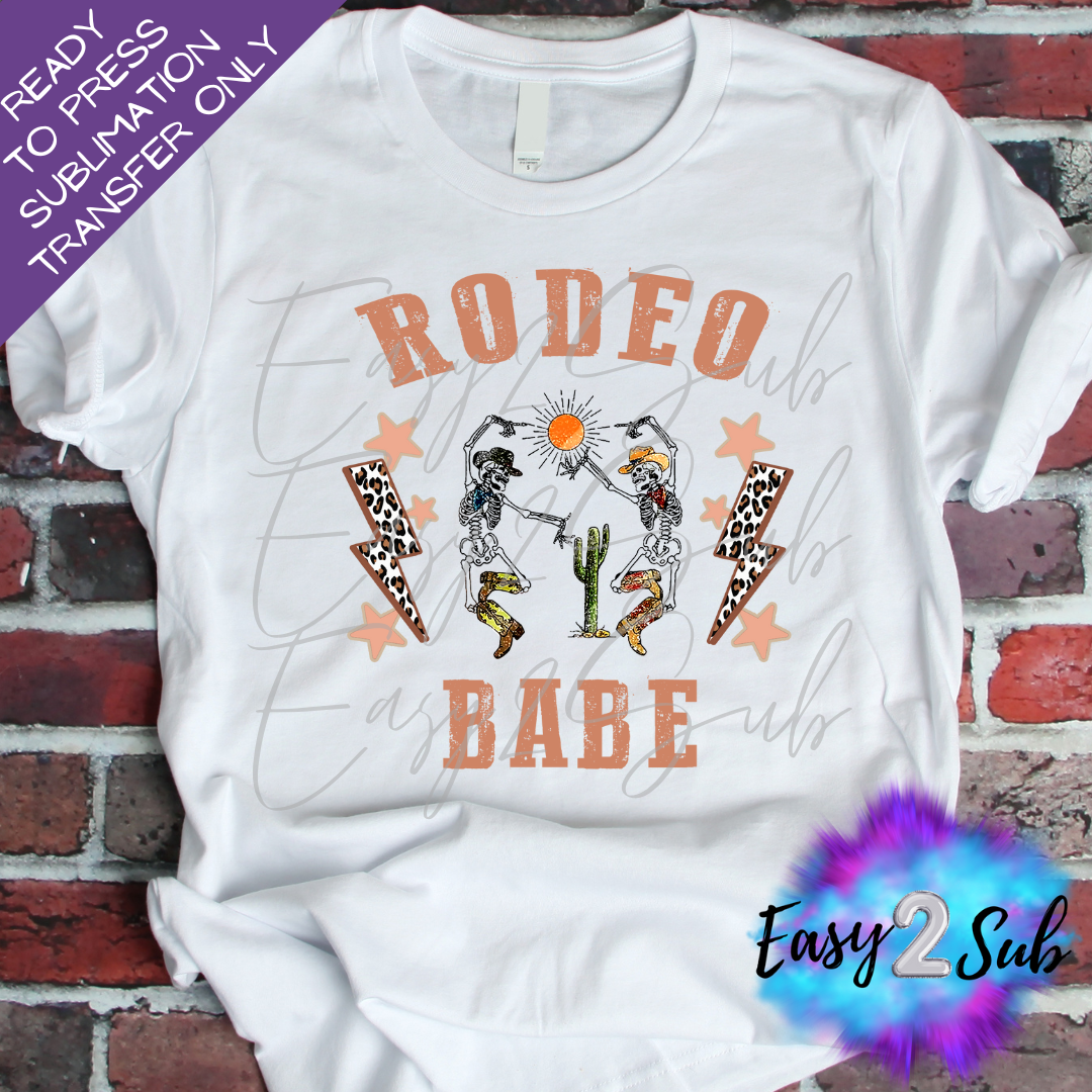 Rodeo Babe Skeletons Sublimation Transfer Print, Ready To Press Sublimation Transfer, Image transfer, T-Shirt Transfer Sheet