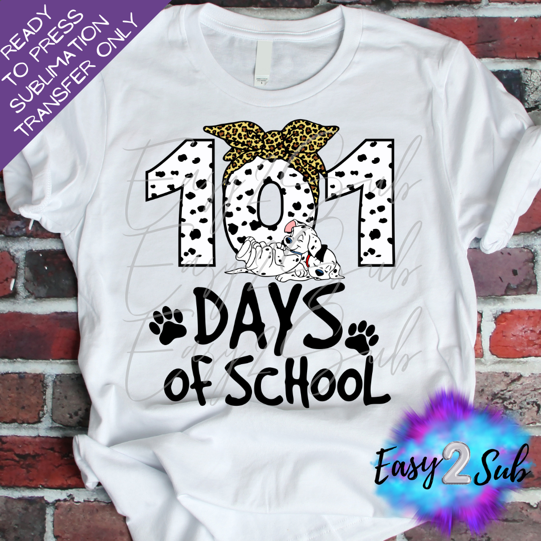 101 Days of School Sublimation Transfer Print, Ready To Press Sublimation Transfer, Image transfer, T-Shirt Transfer Sheet