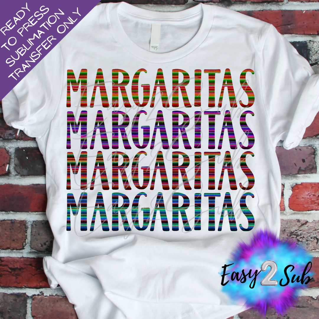 Margaritas Sublimation Transfer Print, Ready To Press Sublimation Transfer, Image transfer, T-Shirt Transfer Sheet