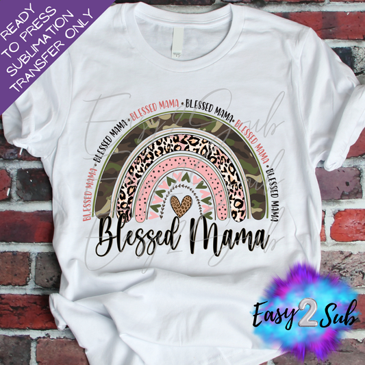 Blessed Mama Rainbow Sublimation Transfer Print, Ready To Press Sublimation Transfer, Image transfer, T-Shirt Transfer Sheet