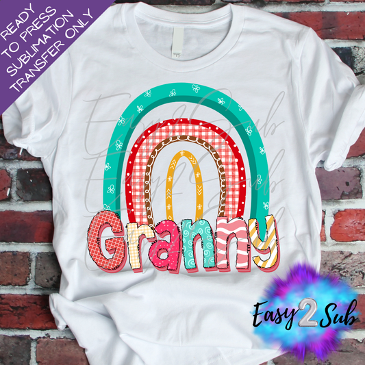 Granny Rainbow Sublimation Transfer Print, Ready To Press Sublimation Transfer, Image transfer, T-Shirt Transfer Sheet