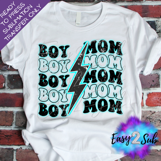 Boy Mom Retro Blue Sublimation Transfer Print, Ready To Press Sublimation Transfer, Image transfer, T-Shirt Transfer Sheet