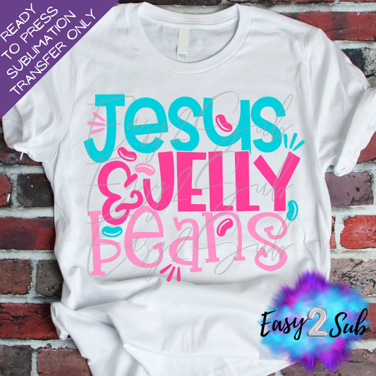 Jesus & Jelly Beans Sublimation Transfer Print, Ready To Press Sublimation Transfer, Image transfer, T-Shirt Transfer Sheet