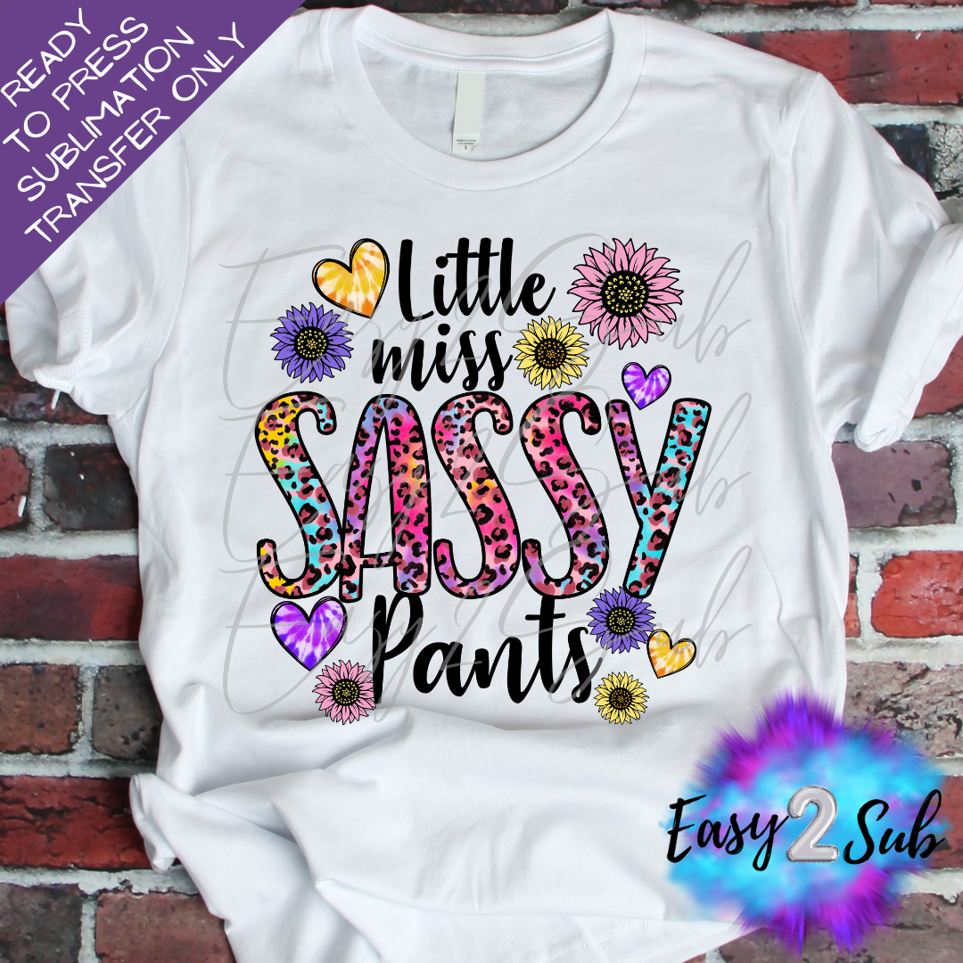 Little Miss Sassy Pants Sublimation Transfer Print, Ready To Press Sublimation Transfer, Image transfer, T-Shirt Transfer Sheet