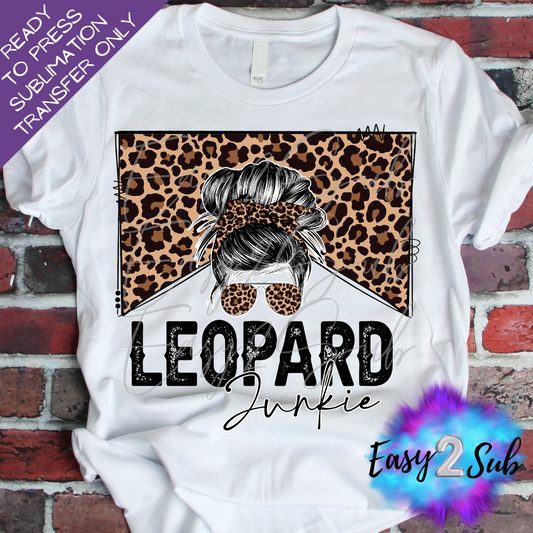 Leopard Junkie Messy Bun Sublimation Transfer Print, Ready To Press Sublimation Transfer, Image transfer, T-Shirt Transfer Sheet