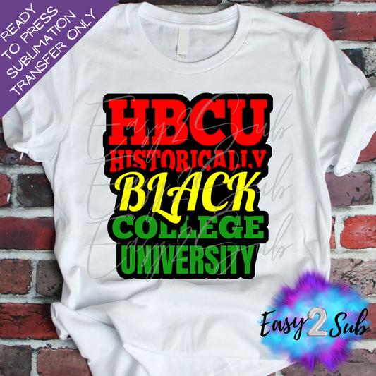 Historically Black College University Sublimation Transfer Print, Ready To Press Sublimation Transfer, Image transfer, T-Shirt Transfer Sheet