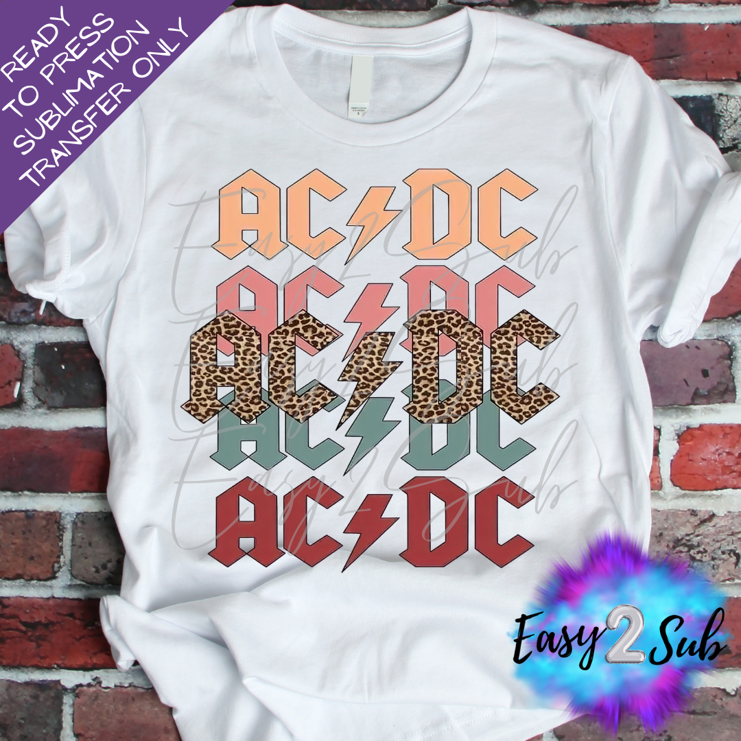 ACDC Rock Band Sublimation Transfer Print, Ready To Press Sublimation Transfer, Image transfer, T-Shirt Transfer Sheet