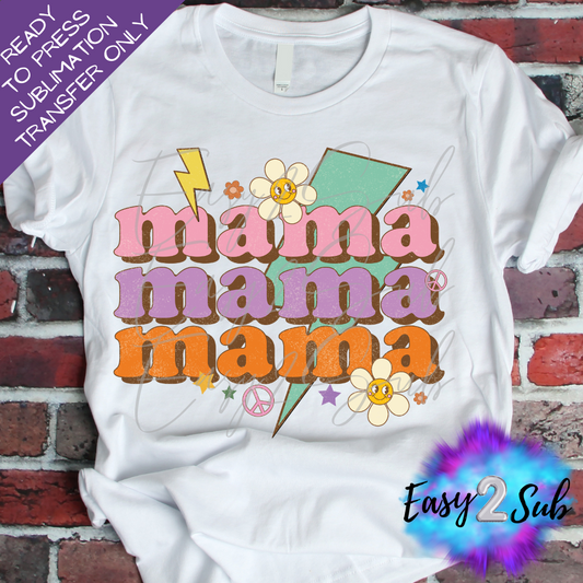 Mama Mama Mama Retro Sublimation Transfer Print, Ready To Press Sublimation Transfer, Image transfer, T-Shirt Transfer Sheet