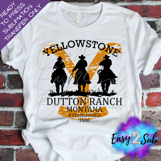 Yellowstone Dutton Ranch Montana Sublimation Transfer Print, Ready To Press Sublimation Transfer, Image transfer, T-Shirt Transfer Sheet